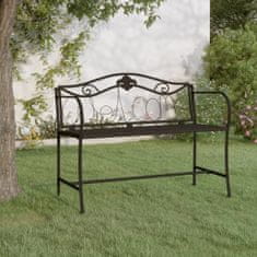 Greatstore 2místná zahradní lavice 104 cm černá ocel