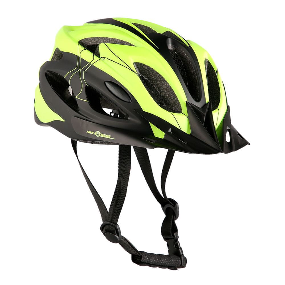Levně Nils Extreme cyklistická helma MTW291 černá/žlutá M