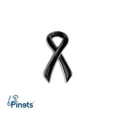 Pinets® Ozdobný špendlík černá smuteční stuha se stříbrným okrajem