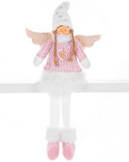MAGIC HOME Andílek s bílou krátkou sukní, látkový, růžovo-bílý