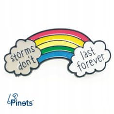 Pinets® Ozdobný špendlík duha s nápisem Storms don't last forever