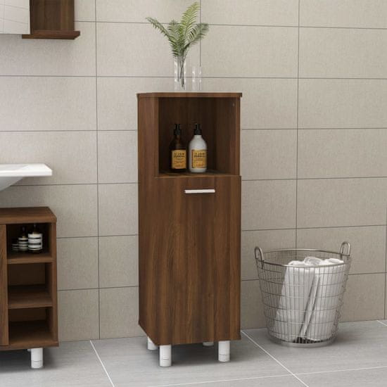 Greatstore Koupelnová skříňka hnědý dub 30 x 30 x 95 cm kompozitní dřevo