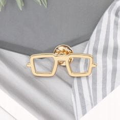 Pinets® Ozdobný špendlík dvojité ozdoby zlaté brýle