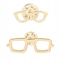 Pinets® Ozdobný špendlík dvojité ozdoby zlaté brýle