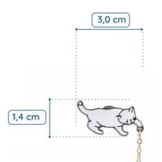 Pinets® Ozdobný špendlík bílá kočka s bílou perlou