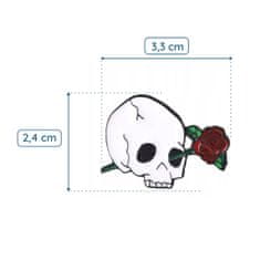 Pinets® Ozdobný špendlík lebka s červenou růží