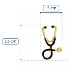 Pinets® Ozdobný špendlík zlatý stetoskop