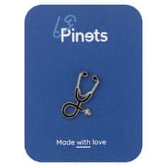 Pinets® Ozdobný špendlík černý stetoskop