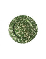 Brandani Skleněný talíř 31 cm zelený Filo D´Oro Verde BRANDANI