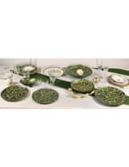 Brandani Skleněný talíř 31 cm zelený Filo D´Oro Verde BRANDANI