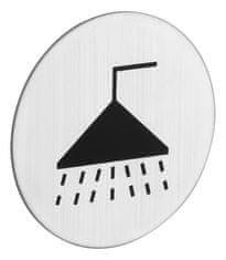Rostex Znak rozlišovací kruhový nerez mat - sprcha (pr.75 mm, samolepící)