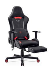 Diablo Chairs Set: Herní židle X-ST4RTER černo-červená + bederní polštář + podnožka