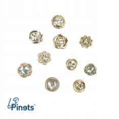 Pinets® Sada 10 kusů ozdobné špendlíky zlaté květy