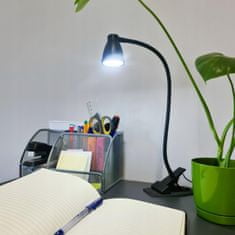 Northix Stolní lampa s klipem - USB - černá 