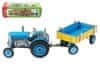 Traktor Zetor s valníkem modrý na klíček kov 28cm