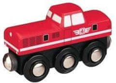 Maxim Dřevěná dieselová lokomotiva červená