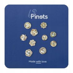 Pinets® Sada 10 kusů ozdobné špendlíky zlaté květy