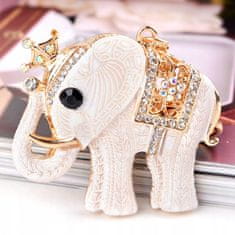 Pinets® Přívěsek na klíče bílý slon s kubickou zirkonií