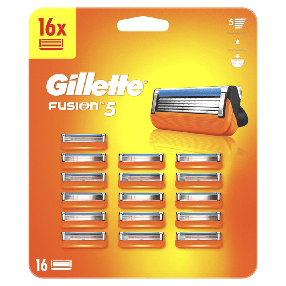 Levně Gillette Fusion5 Pánská Náhradní Holicí Hlavice, 16 ks