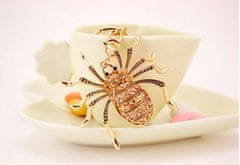 Pinets® Přívěsek na klíče zlatý pavouk s kubickou zirkonií