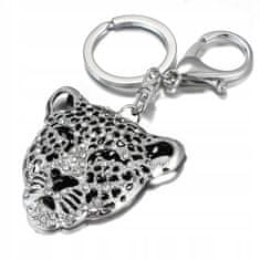 Pinets® Přívěsek na klíče stříbrný tygr s kubickou zirkonií