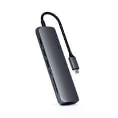 Satechi USB-C tenký víceportový ethernetový adaptér PRO Tmavě šedá