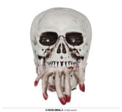 Dekorace Lebka s krvavou rukou - Halloween
