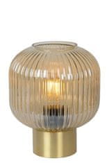 LUCIDE  Stolní retro lampa Malot Amber, průměr 20cm