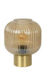 LUCIDE  Stolní retro lampa Malot Amber, průměr 20cm