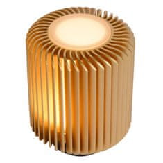 LUCIDE  Stolní LED lampa TURBIN Satin Brass, průměr 10,6cm
