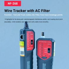 W-STAR W-Star Tester kabelů RJ45 a koax kabelů WSNF268, lokalizátor kabelů RJ45, RJ11, BNC