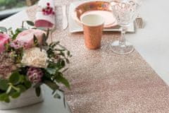 Paris Dekorace Glitrová stolová šerpa růžové zlato, 28 cm x 3 m