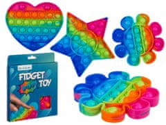 Popron.cz Fidget Pop Toy, antistresová hračka, Rainbow, duhová, 3 druhy, Star,