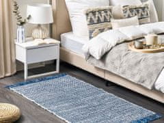 Beliani Modrý bavlněný koberec 80x150 cm BESNI