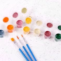 ZUTY Malování podle čísel - JAPONSKO CHRÁM A RŮŽOVÉ KVĚTINY 40x50 cm bez rámu a bez vypnutí plátna