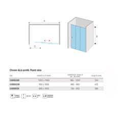 Mereo Lima sprchové dveře zasunovací, trojdílné, 100x190 cm, chrom, sklo 6 mm CK80632K - Mereo