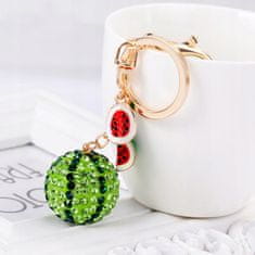 Pinets® Přívěsek na klíče zelený meloun s kubickou zirkonií