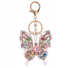 Pinets® Přívěsek na klíče motýl s různobarevnými kubickými zirkony