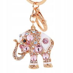 Pinets® Přívěsek na klíče slon s růžovými kubickými zirkony