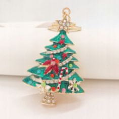 Pinets® Přívěsek na klíče zelený vánoční stromek s kubickou zirkonií
