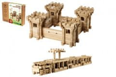 Teddies  Stavebnice dřevěný hrad 282 dílků v krabici 38x30,5x7cm