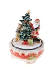 Brandani Porcelánová hrací skříňka Santa a dítě u stromu 14,5x20cm VÁNOCE BRANDANI