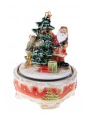 Brandani Porcelánová hrací skříňka Santa a dítě u stromu 14,5x20cm VÁNOCE BRANDANI