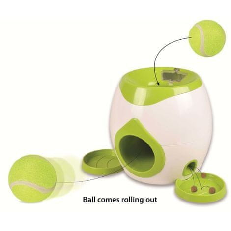 Flamingo Interaktivní hračka na pamlsky s tenisovým míčkem pro psy 29x19x18cm