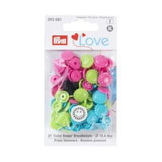 PRYM Patentky Prym Love kytičky - růžové, zelené, modré