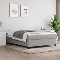 Petromila Box spring postel s matrací světle šedá 140 x 190 cm textil