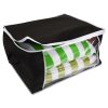 EDANTI Úložný box na peřiny textilní Organizér Na Postel na Oblečení S Okénkem 60x45x30 cm - Černý