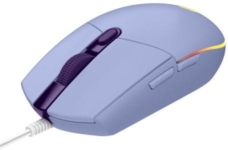 Štýlová drôtová optická myš Logitech G203 Lightsync, fialová (910-005853) ultra ľahká tichá RGB