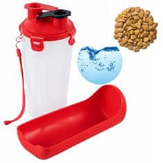 nobleza Cestovní láhev pro psy a kočky na vodu a krmivo 500 ml – Červené
