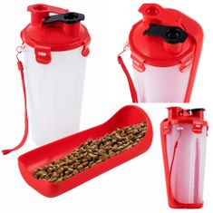 nobleza Cestovní láhev pro psy a kočky na vodu a krmivo 500 ml – Červené